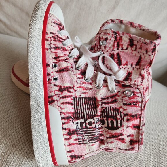 Isabel Marant Benkeen Red/Pink Tie-Dye Canvas High-Top Sneakers — US 7 - Picture 1 of 14